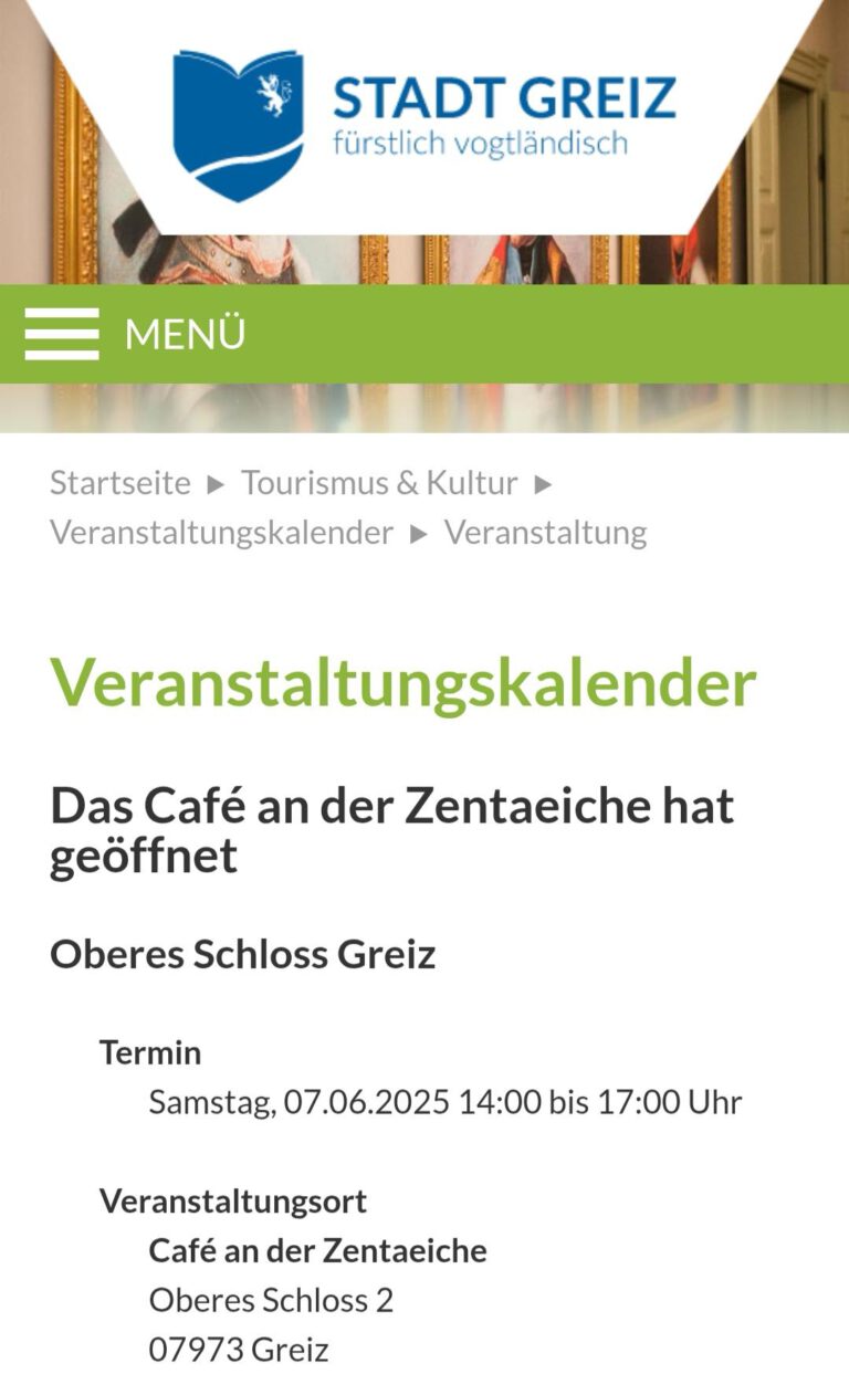 „Café an der Zenta-Eiche“ für Schlossbesucher erstmals geöffnet